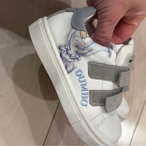 Monnalisa Kids White and Gray Kids Velcro Sneakers Sz 21